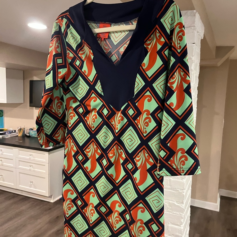 Tracy Negoshian Mid Sleeve Multicolor Dress Lightly worn